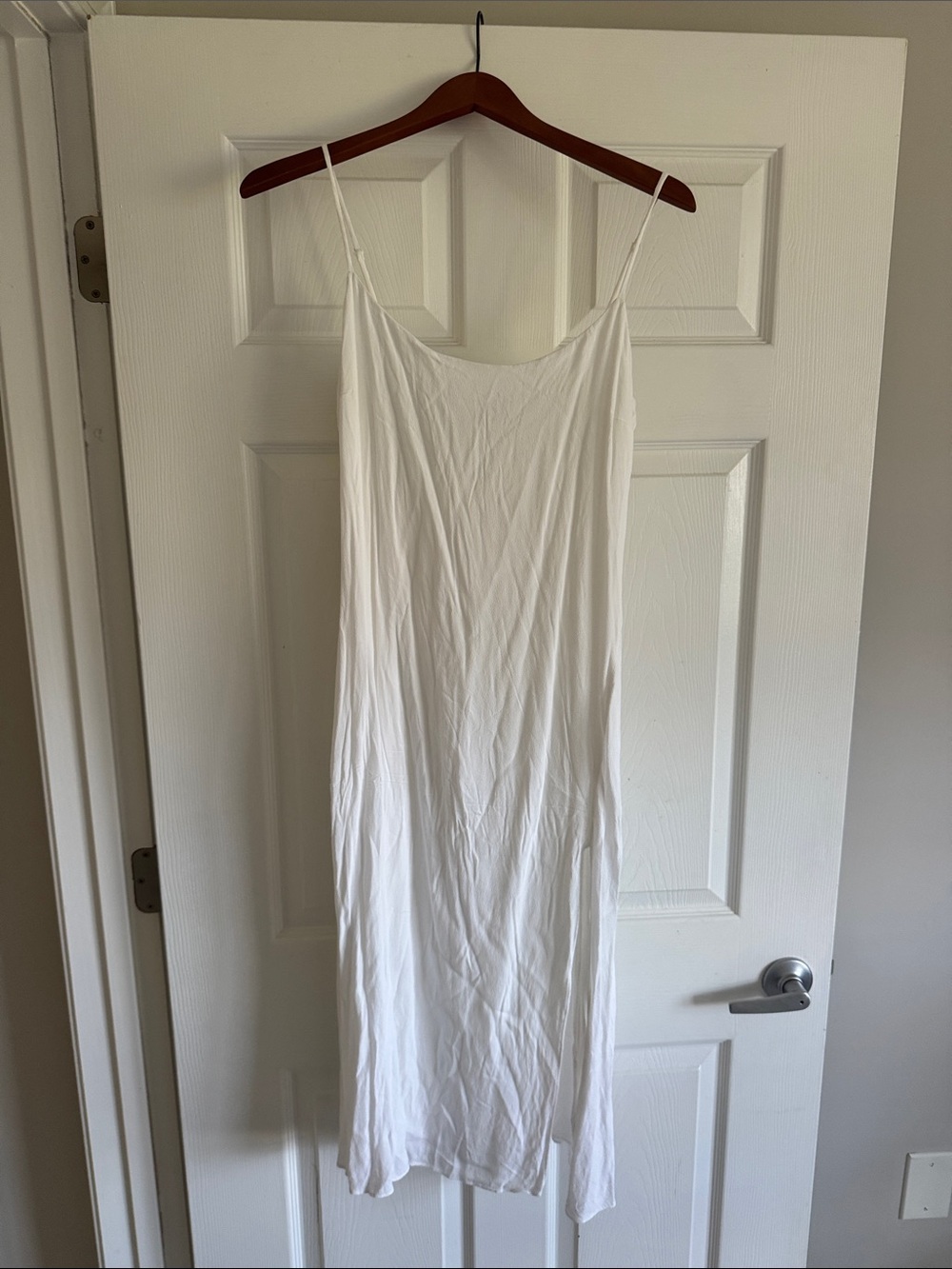 Wilfred White Spaghetti Strap Midi Dress